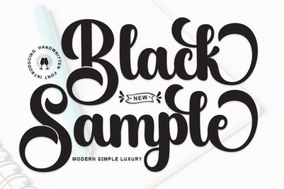 Black Sample: A Script Font of Charming Elegance