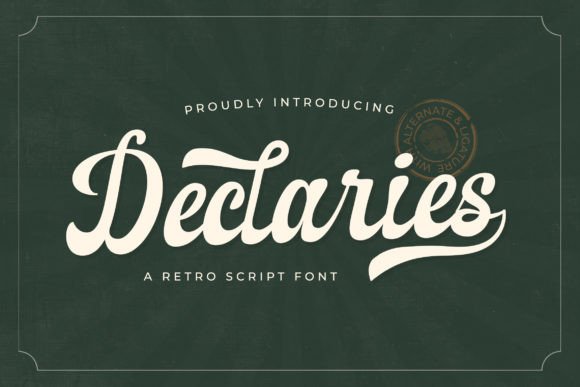Declaries: A Retro Script Font for Timeless Design
